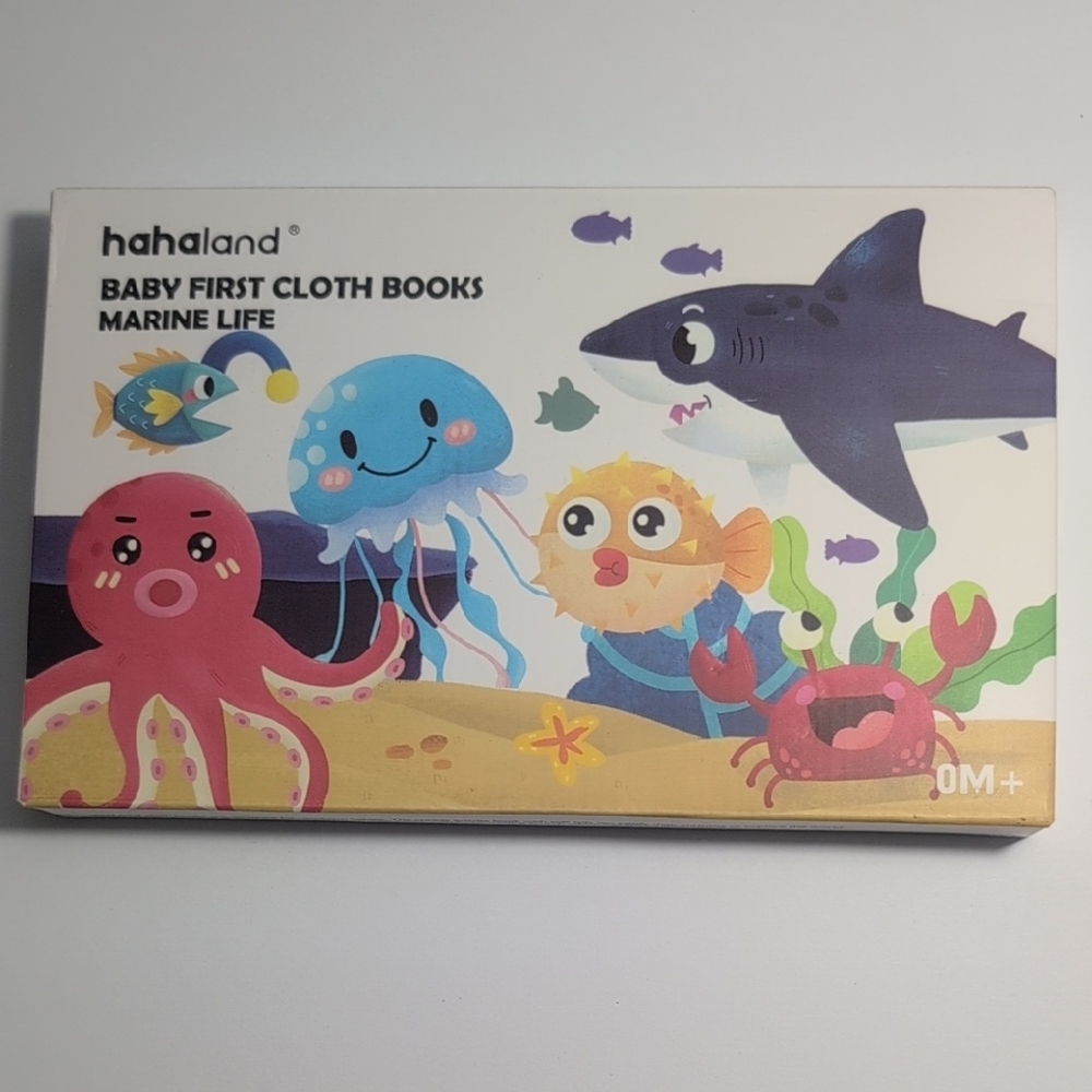 [New - Never Opened] Hahaland Baby First Cloth Books - Marine Life